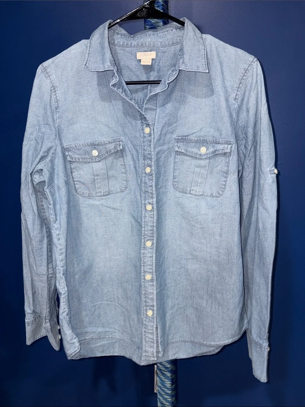 J.Crew -Chambray Button-Down Shirt – Size Medium - Picture 3 of 15